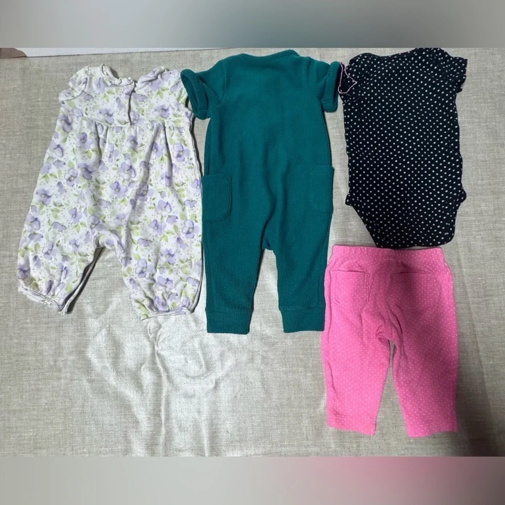 Carter's Teal and Floral Jumpsuit Set